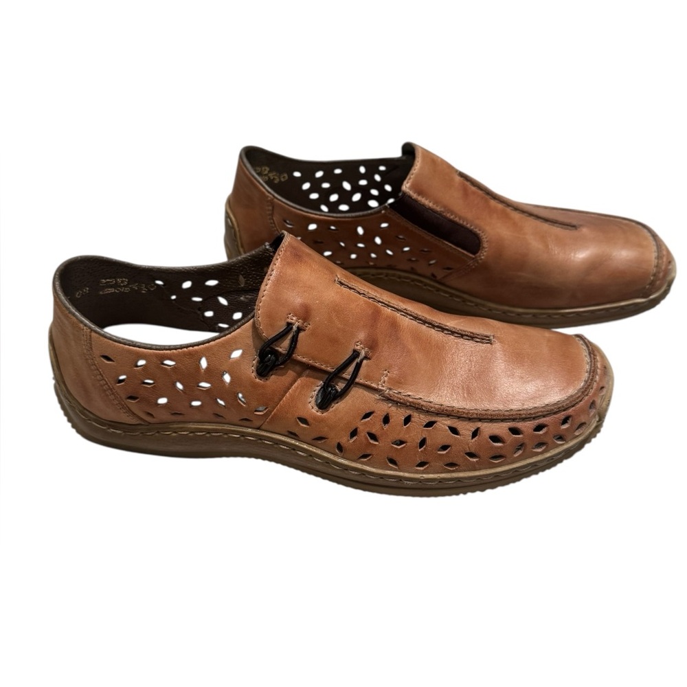Rieker Light Brown Slip On Leather Loafers Size 39/9